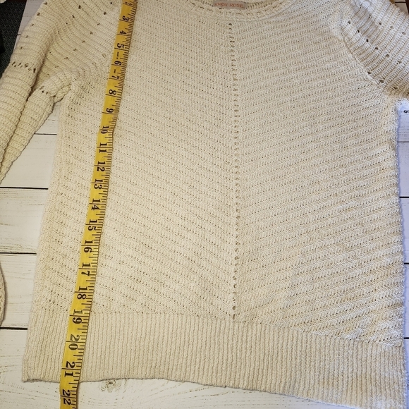 Knox Rose Pointelle Pullover Sweater, 75% Cotton, Natural Cream, Size X-Small - Picture 7 of 8